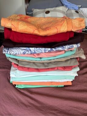 Women's Mixed Color Capris Pack — Coral, Mint, Teal & Orange 16 pair bundle